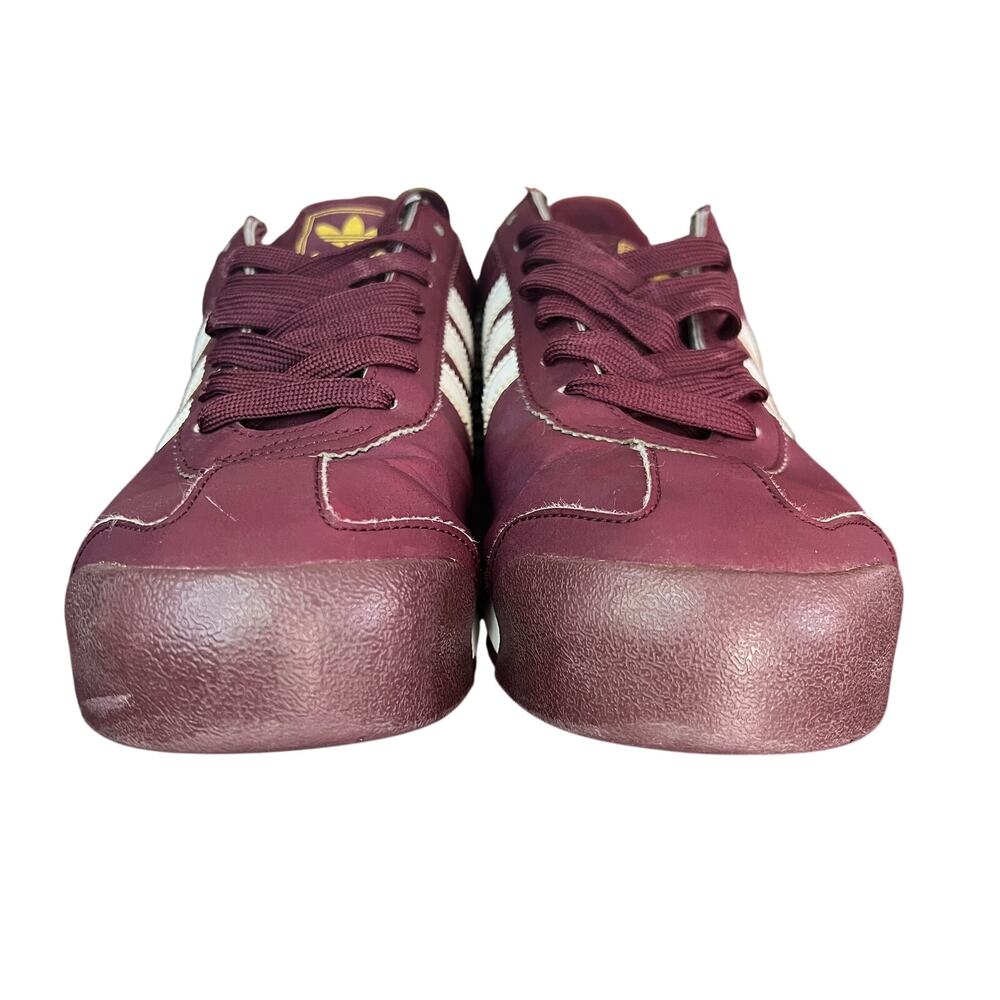 Adidas Samoa Burgundy White Sneakers Men’s Size 10 - Picture 3 of 14